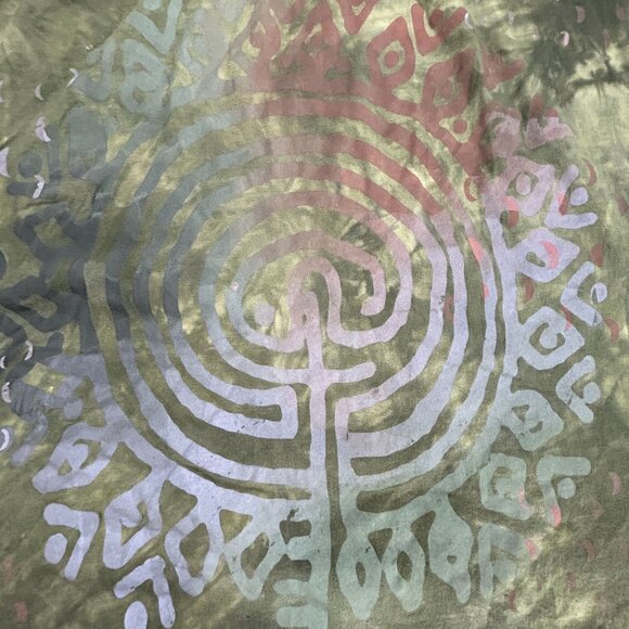 Blue Fish Artwear Tunic Top Lagenlook OS Hand Painted Labyrinth Long Sleeve NWOT - Picture 4 of 9